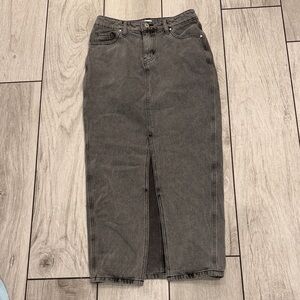 Gray Denim Pencil Skirt